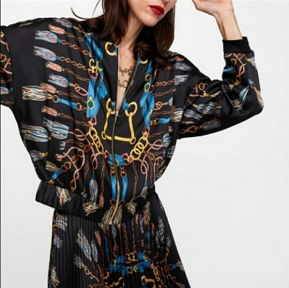 Zara Chain Print Bomber - Medium - Picture 4 of 8